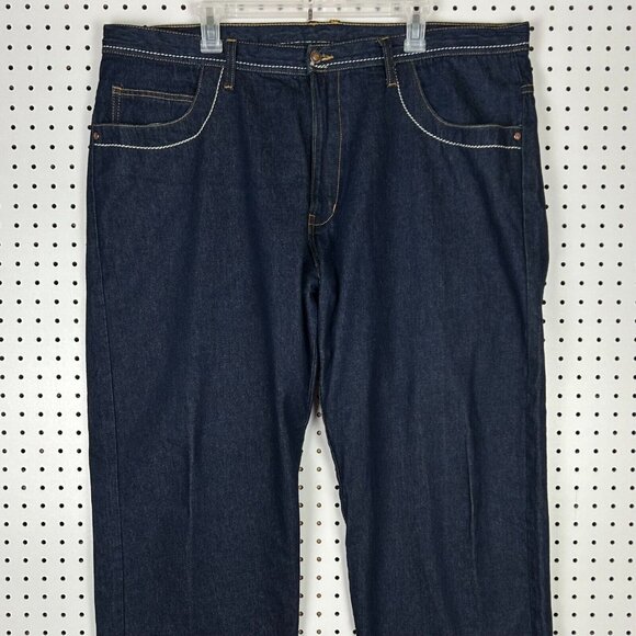 Karl Kani 90s Baggy Jeans 42x32 Gold Logo Pocket Streetwear Skate Wide Leg Denim - Picture 5 of 8